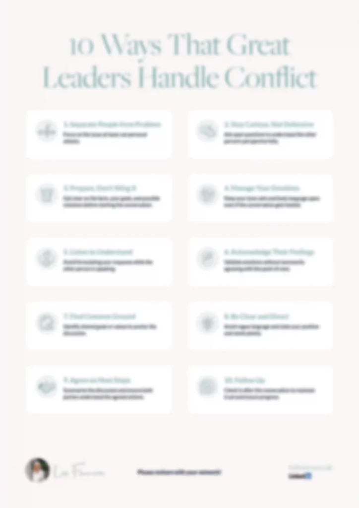 10 Ways That Great Leaders Handle Conflict Guide Preview
